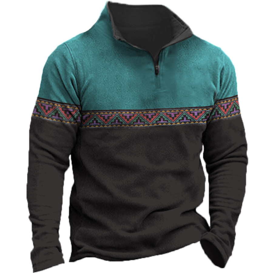 

Men's Vintage Ethnic Print Long Sleeve Sweatshirt