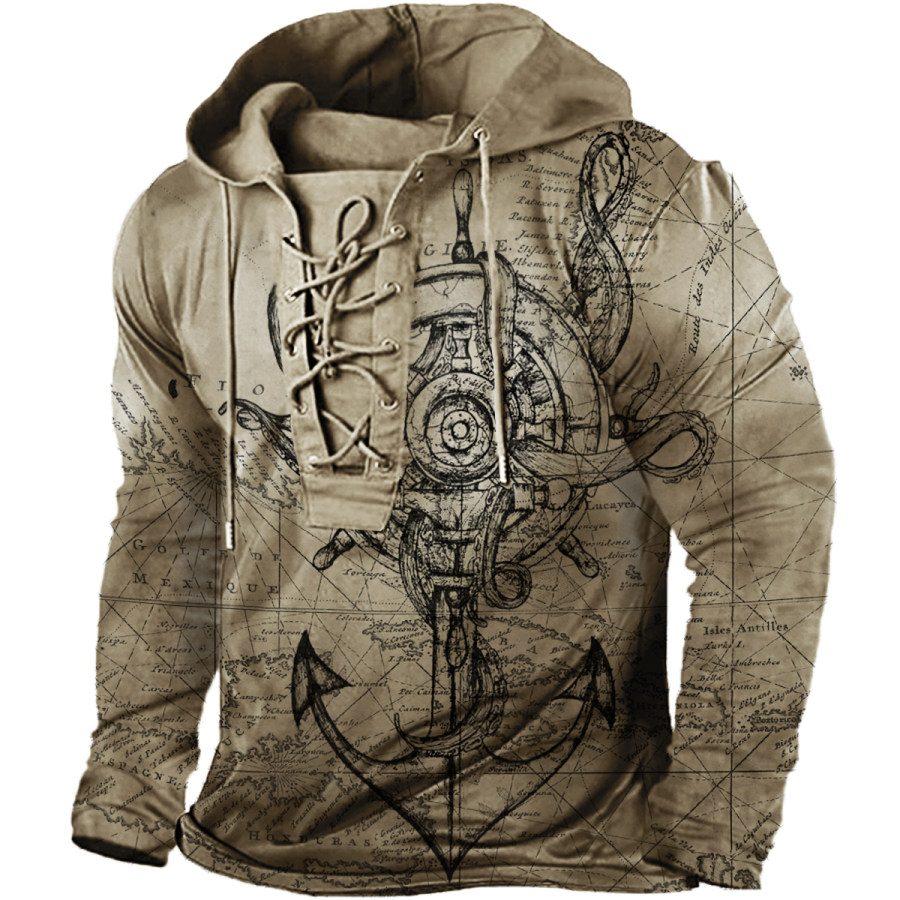

Men's Vintage Nautical Long Sleeve T-Shirt