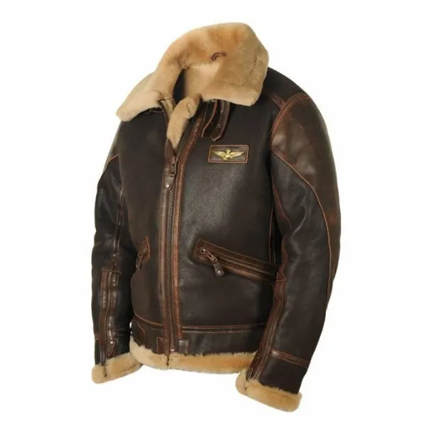 Men's Outdoor Casual Lapel Zip Fleece Thick Leather Jacket - Cotosen.com 