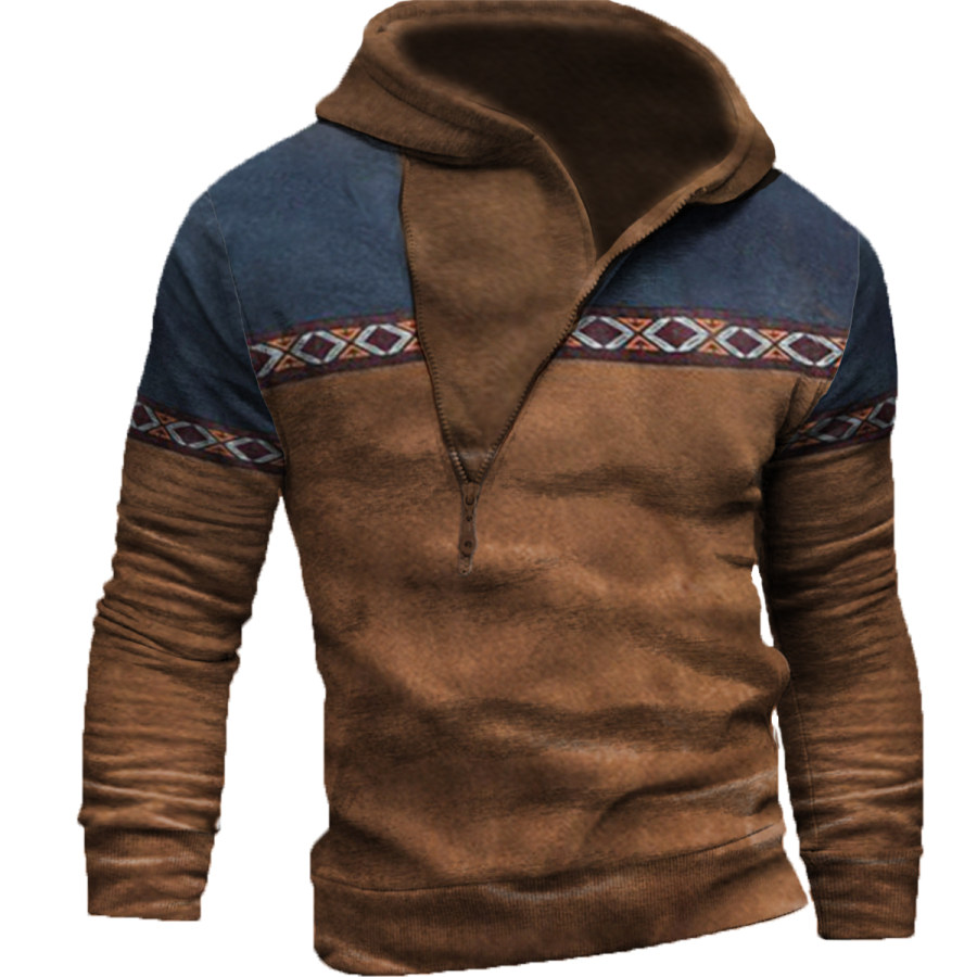 

Men's Vintage Ethnic Print Long Sleeve Sweatshirt