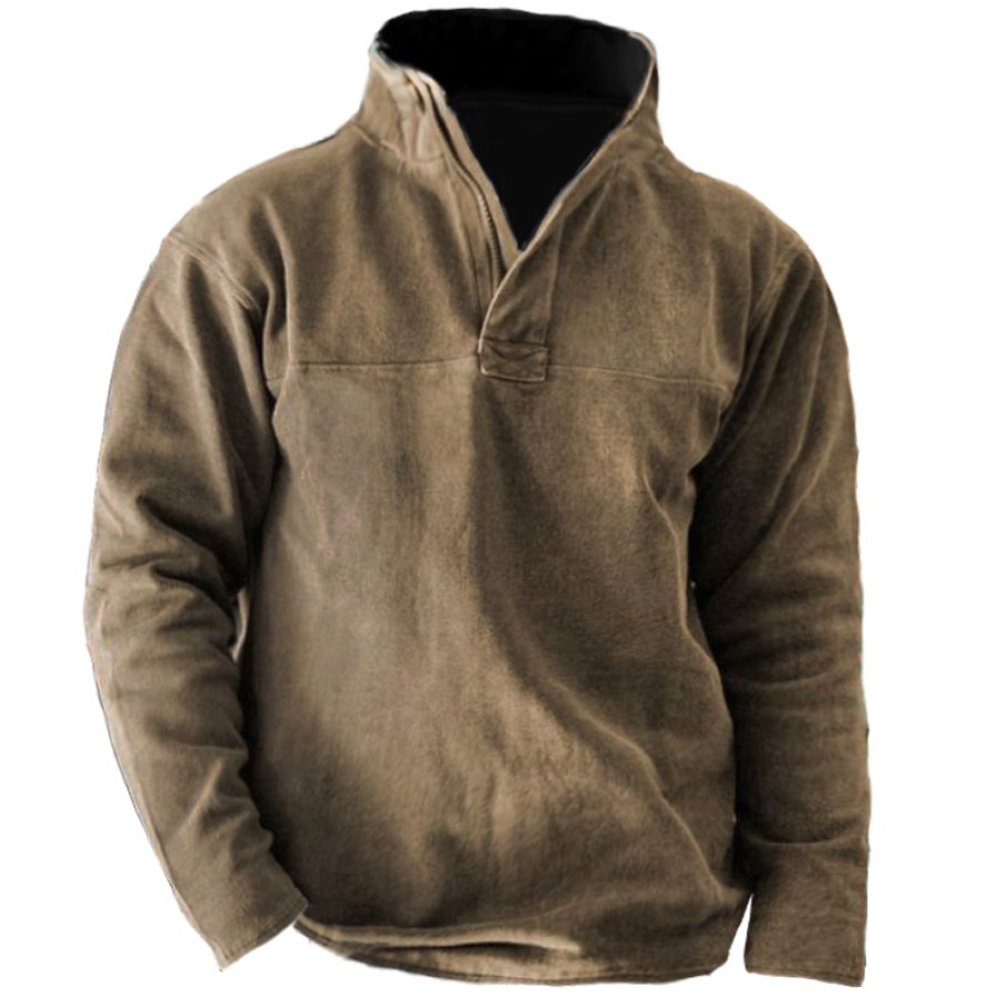 

Men's Vintage Western Cowboy Zipper Neck Sweatshirt