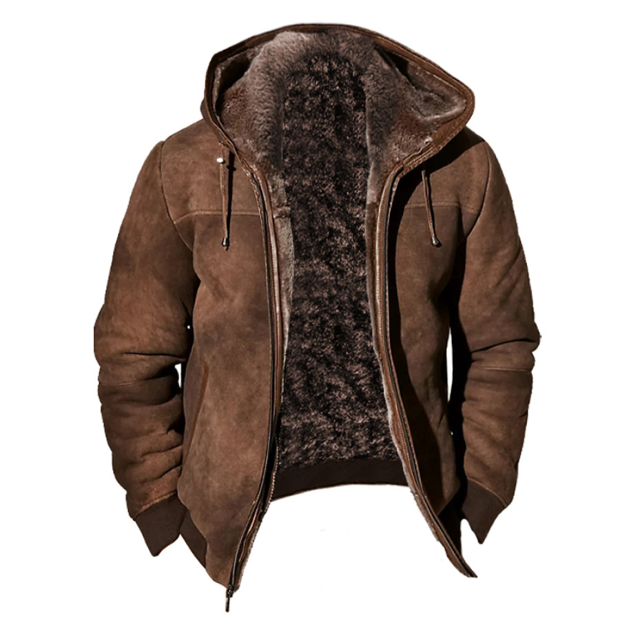

Men's Vintage Thick Plush Pocket Tactical Jacket