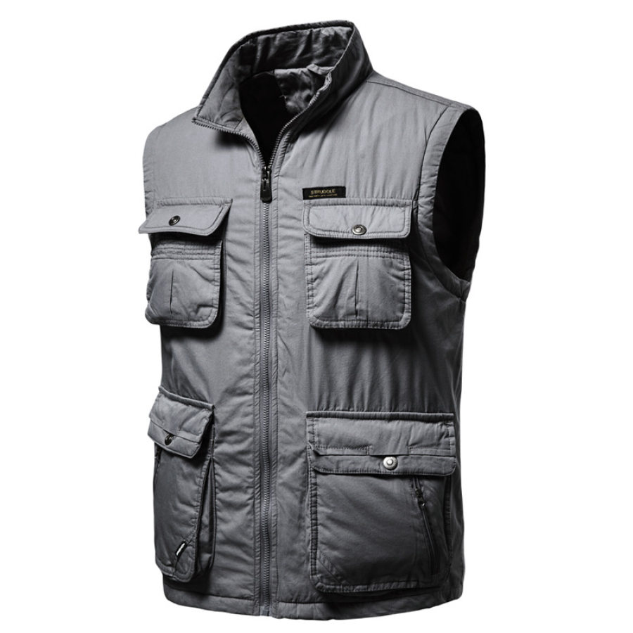 

Men's Retro Workwear Outdoor Multi-pocket Padded Vest