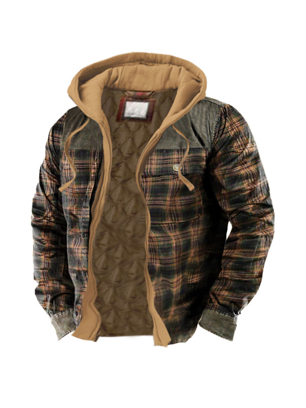 Men's Yellowstone Contrast Cowboy Christmas Hooded Jacket