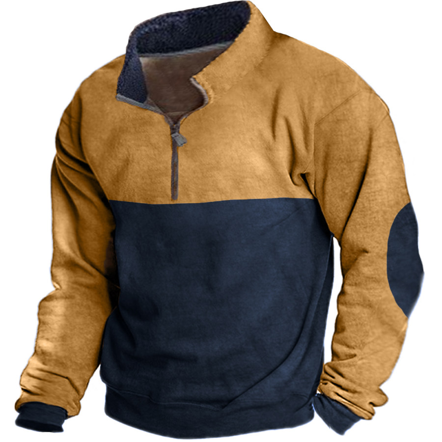 

Men's Retro Casual Long Sleeve Contrast Color Sweatshirt