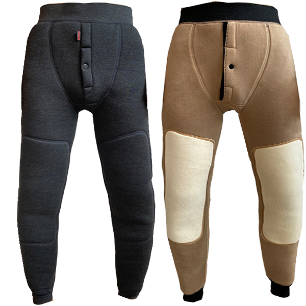 Men's Outdoor Fleece Retro Chic Color Contrast Knee Warm Pants