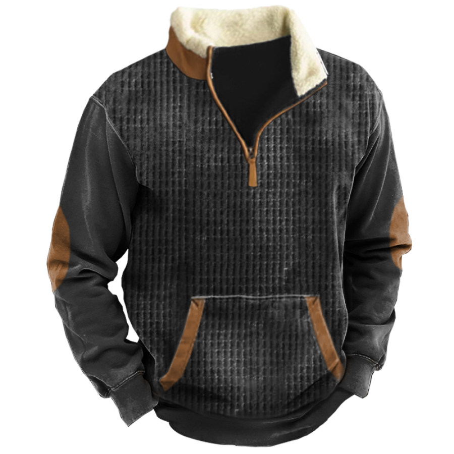 

Men's Outdoor Waffle Panel Half Zip Tactical Sweatshirt