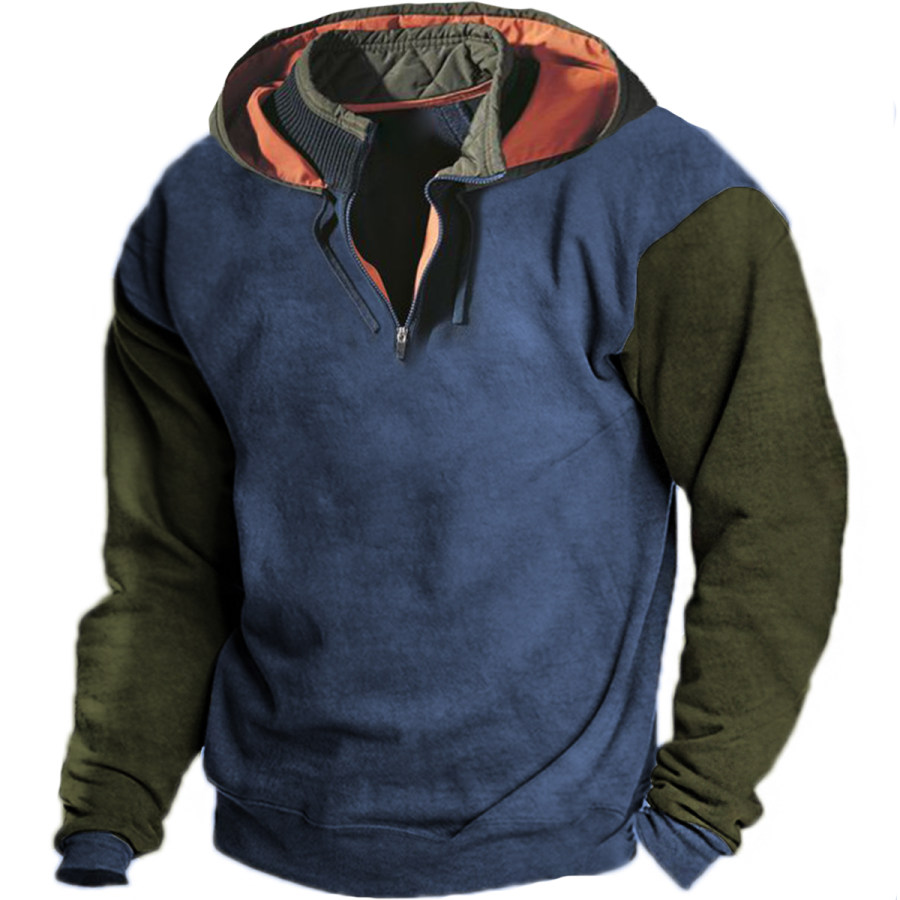 

Men's Retro Casual Hooded Long Sleeve Sweatshirt