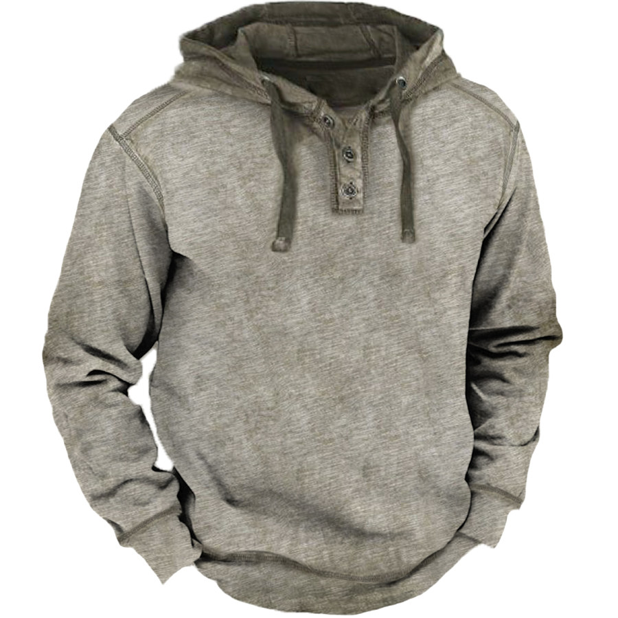 

Men's Vintage Distressed Hoodie Long Sleeve Sweatshirt