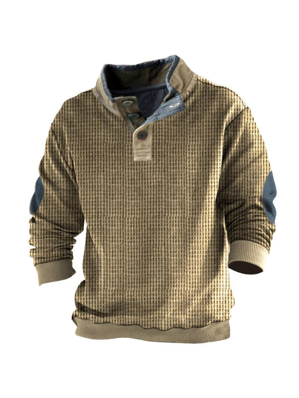 Men's Vintage Waffle Tactical Sweatshirt