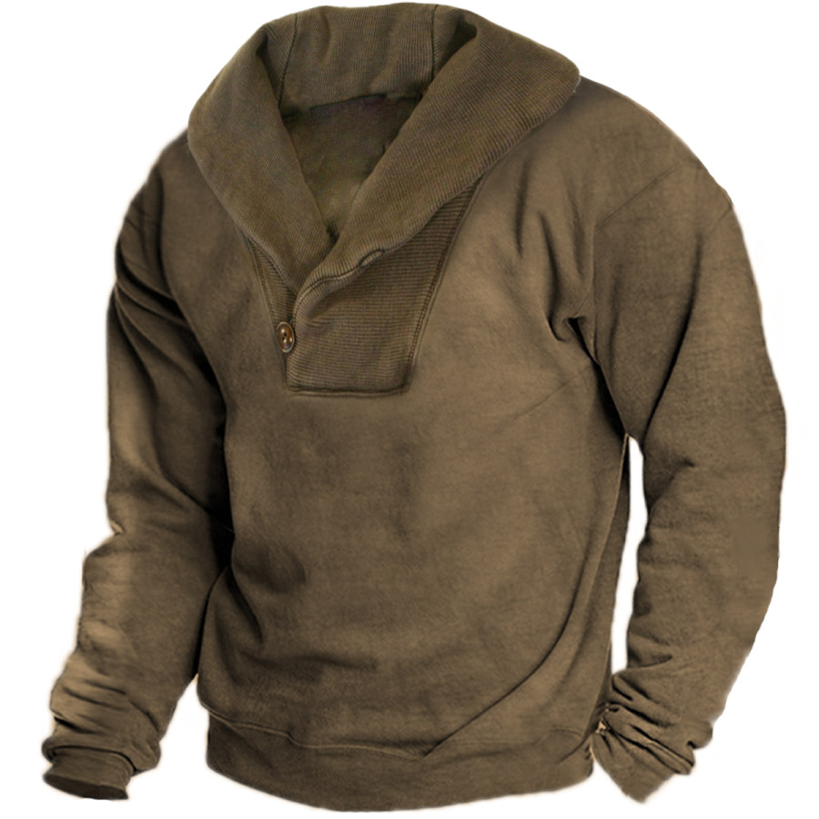 

Men's Retro Casual Lapel Long Sleeve Sweatshirt