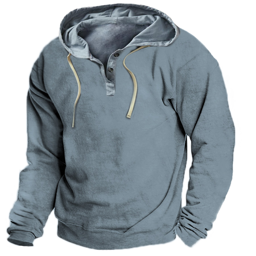 

Men's Retro Stressed Long-sleeved Hooded Sweatshirt