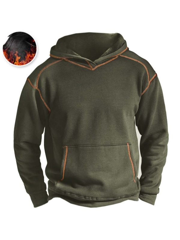 Men's Outdoor Tactical Fleece Thickened Pocket Hooded Sweater