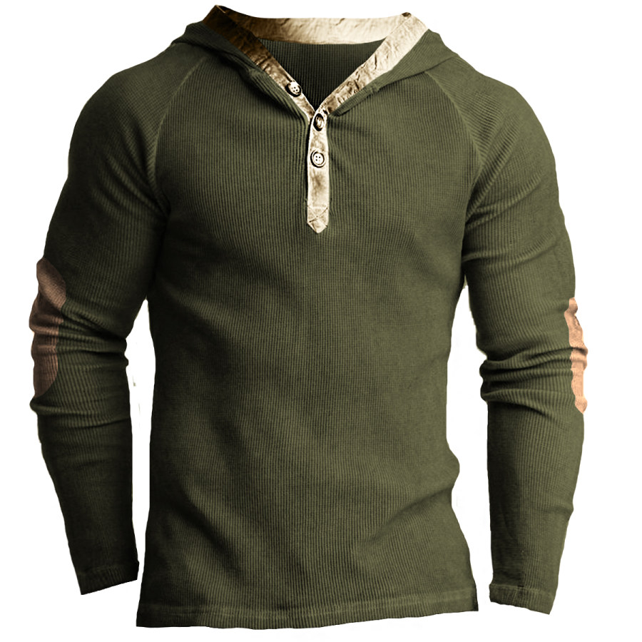 

Men's Vintage Distressed Hooded Long Sleeve T-Shirt