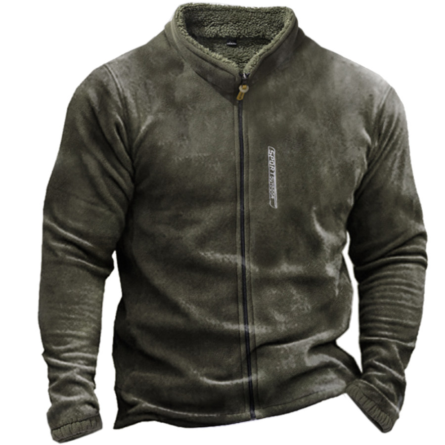 

Men's Outdoor Casual Zipper Stand Collar Fleece Jacket