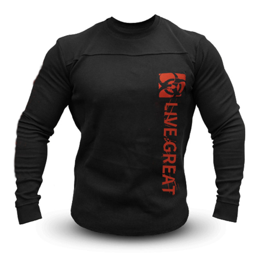 

Men's Retro Casual Long Sleeve Athletic Sweatshirt