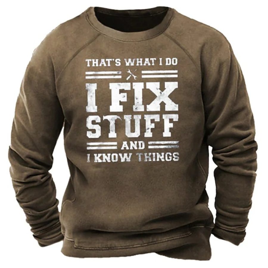 

Men's Vintage I FIX STUFF Long Sleeve Crewneck Sweatshirt