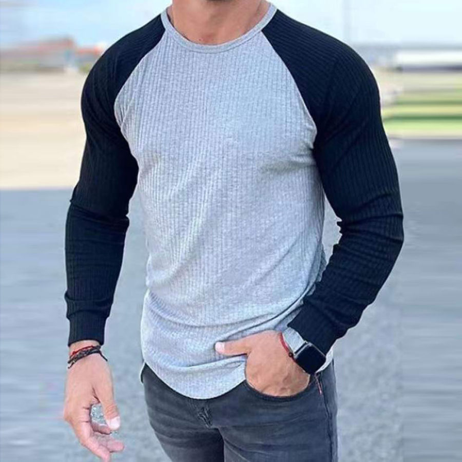 

Men's Vintage Round Neck Long Sleeve T-Shirt