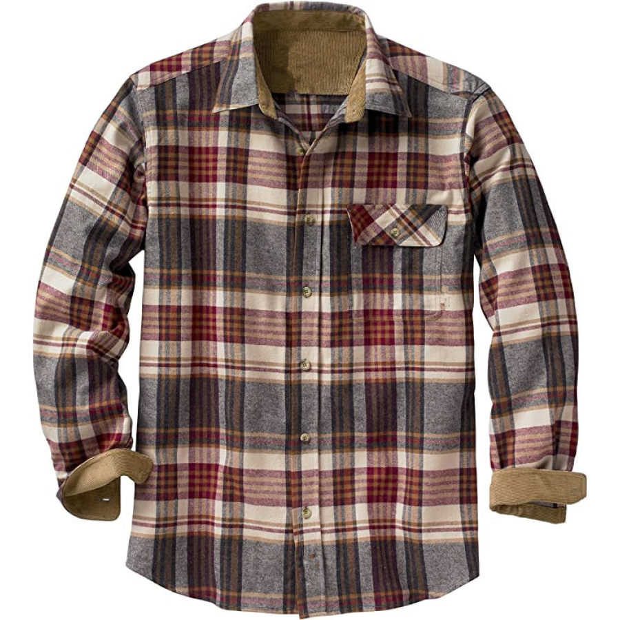 

Men's Retro Distressed Plaid Shirt Jacket