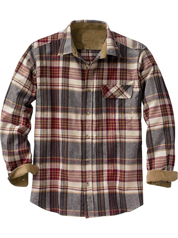 Men's Retro Distressed Plaid Shirt Jacket