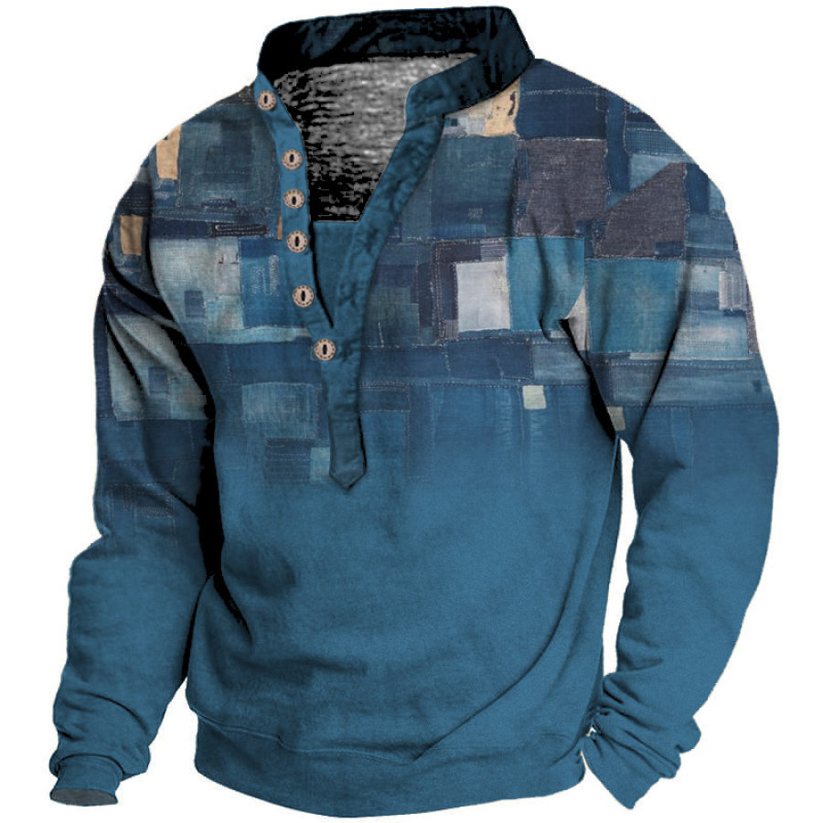

Men's Retro Casual Plaid Long Sleeve Sweatshirt