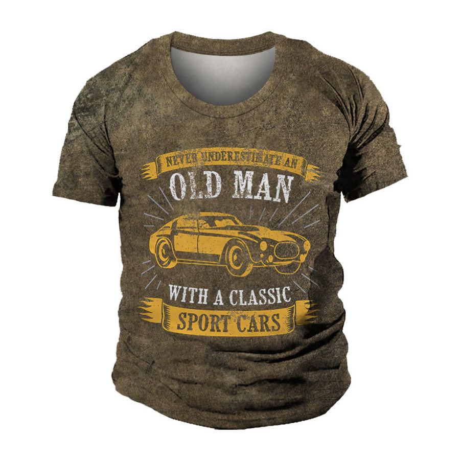 

Men's Vintage OLD MAN Motorcycle Short Sleeve T-Shirt