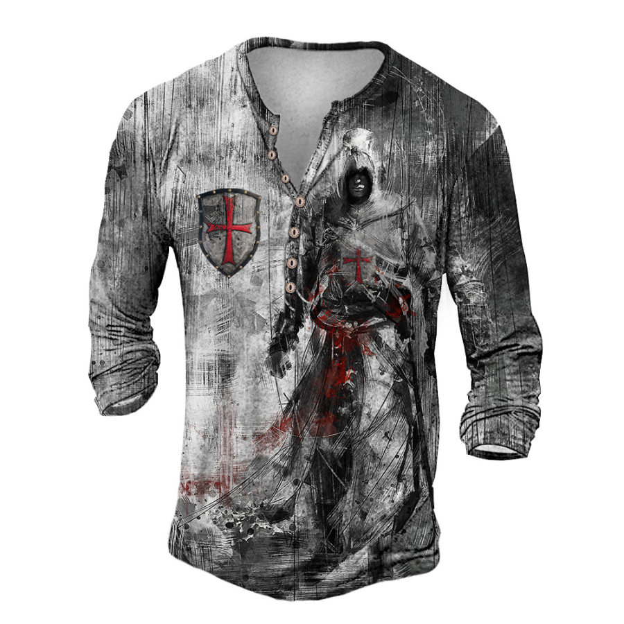 

Men's Vintage Distressed Templar Long Sleeve T-Shirt