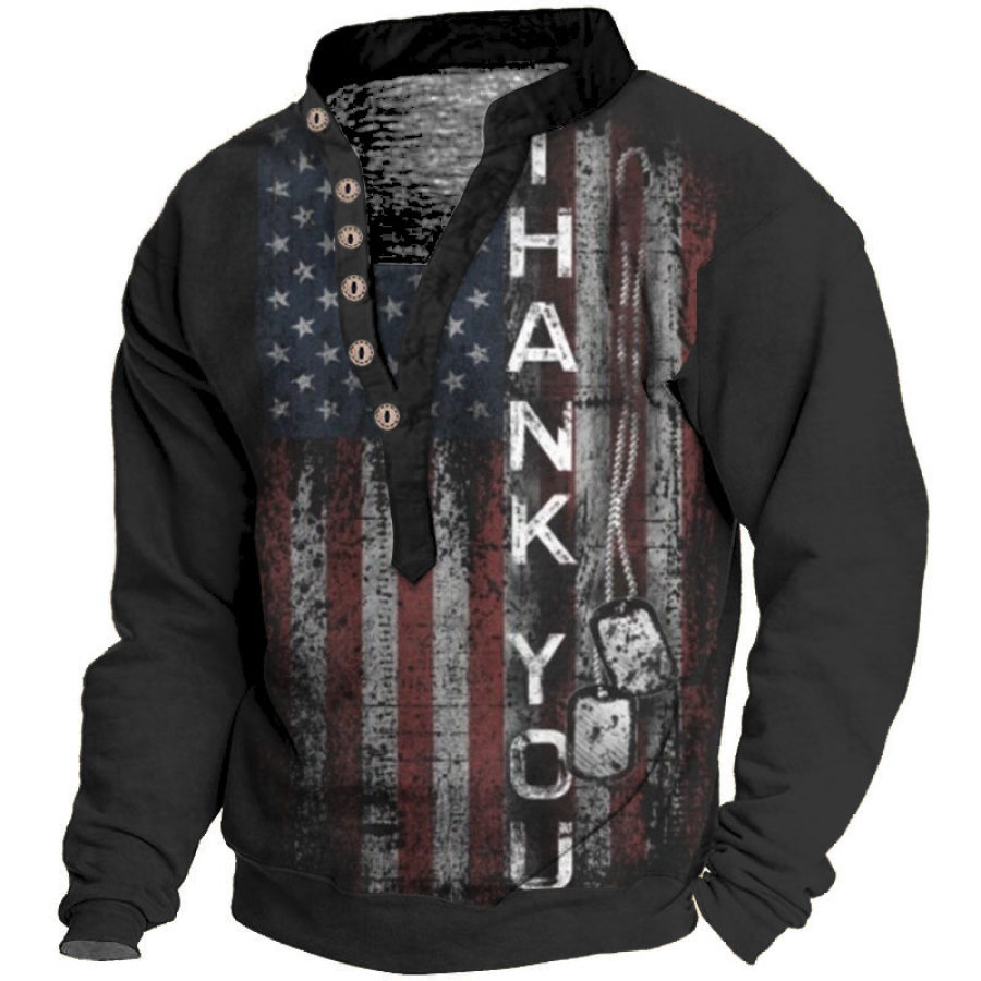 

Men's Vintage American Flag Long Sleeve Sweatshirt