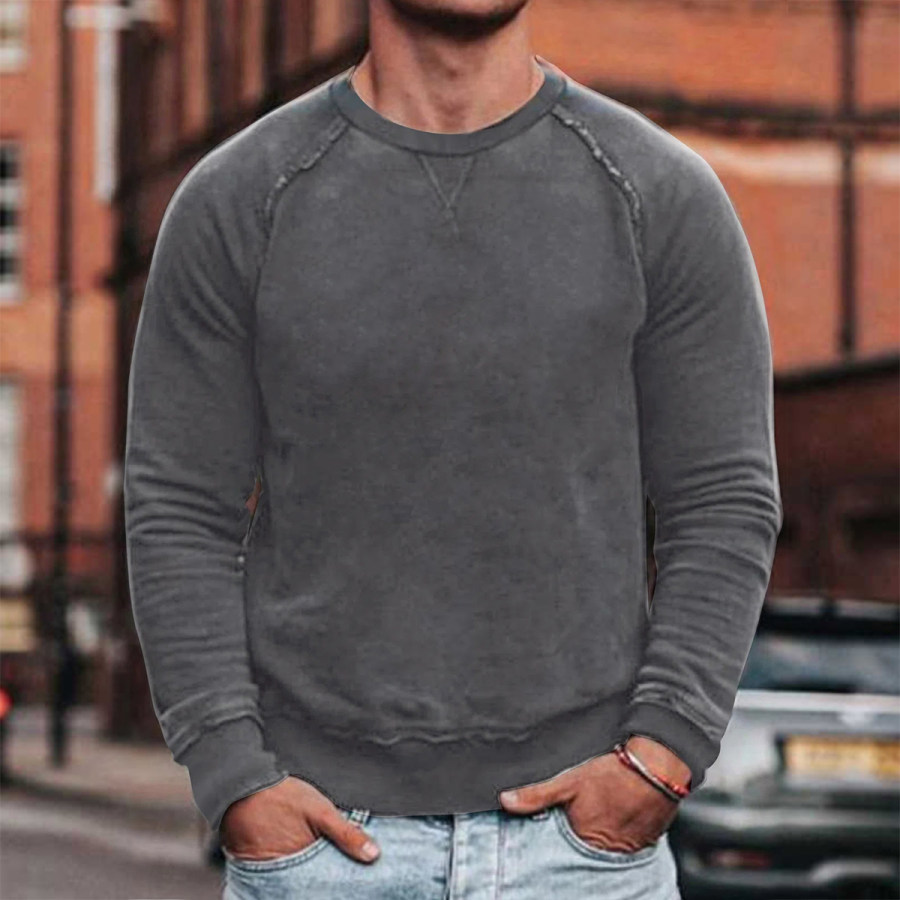 

Men's Retro Casual Round Neck Long Sleeve Sweatshirt