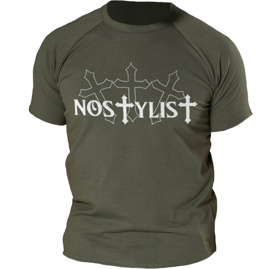 

Men's Casual NOSTYLIST Round Neck Short Sleeve T-Shirt