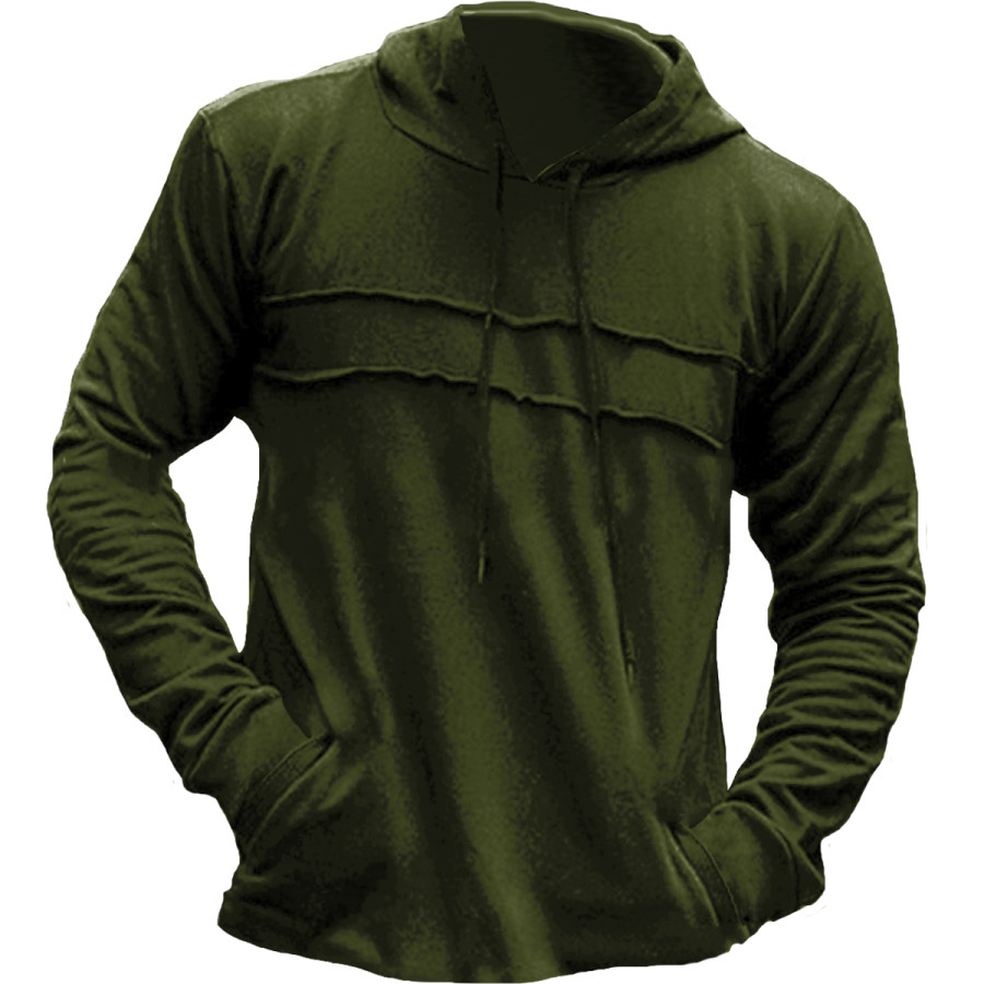 

Men's Retro Casual Hooded Long Sleeve Sweatshirt