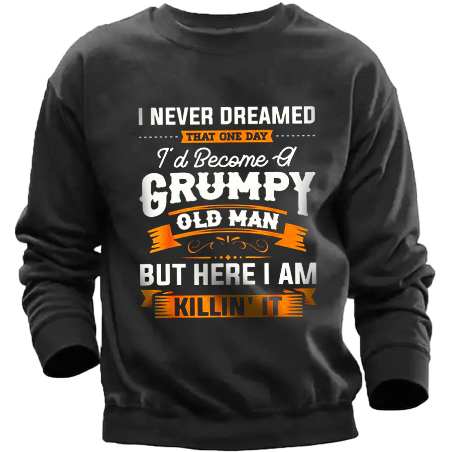 

Men's Vintage OLD MAN Round Neck Long Sleeve Sweatshirt