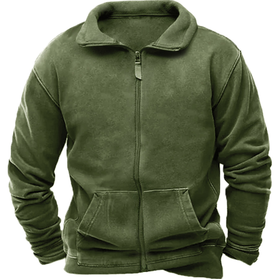 

Men's Vintage Distressed Long Sleeve Sweatshirt Hooded Jacket