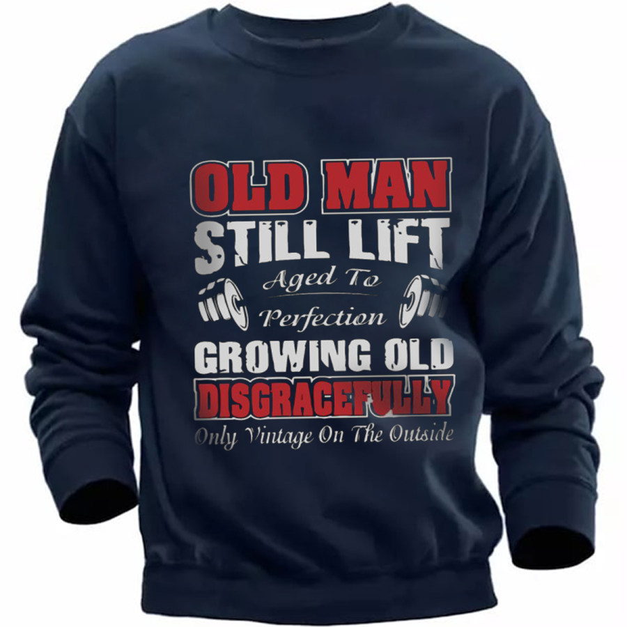 

Men's Vintage OLD MAN Round Neck Long Sleeve Sweatshirt