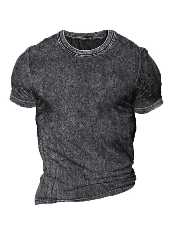 Men's Retro Casual Round Neck Short Sleeve T-Shirt