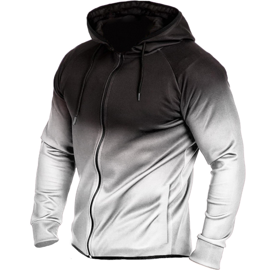 

Men's Casual Style Sports Hooded Sports Long-sleeved Sweatshirt Jacket