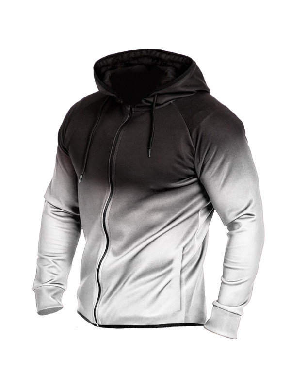 Men's Casual Style Sports Hooded Sports Long-sleeved Sweatshirt Jacket