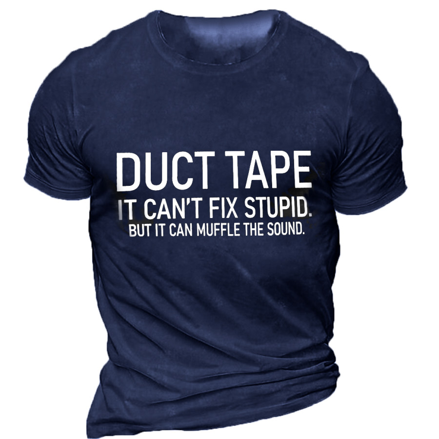 

Men's Vintage DUCT TAPE Round Neck Short Sleeve T-Shirt