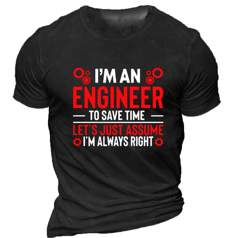 

Men's Casual Engineer Round Neck Short Sleeve T-Shirt