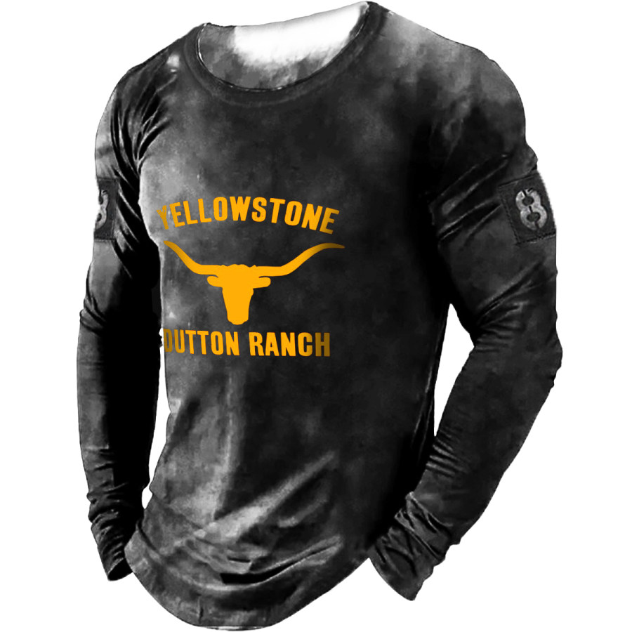 

Men's Vintage Distressed Yellowstone Long Sleeve T-Shirt