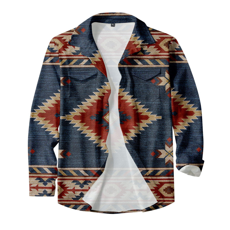 

Men's Vintage Ethnic Pattern Long Sleeve Shirt