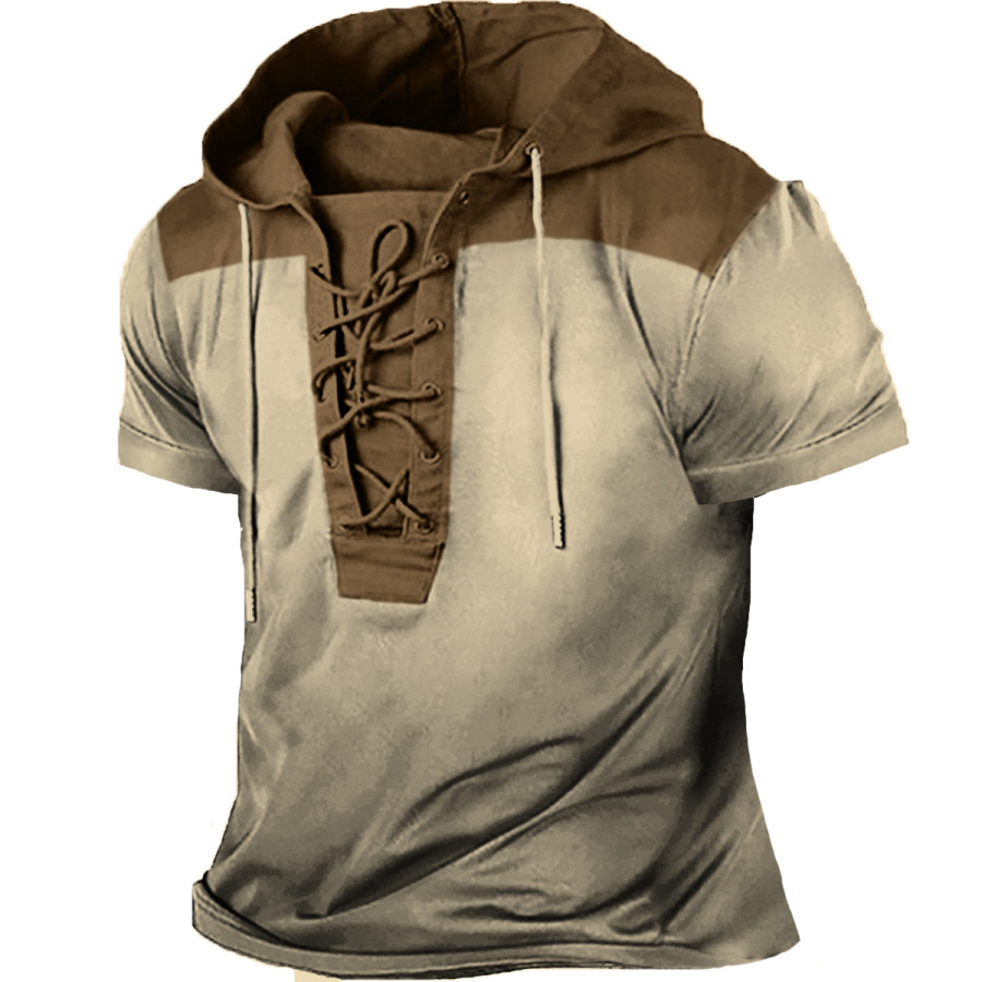 

Men's Retro Casual Hooded Short Sleeve T-Shirt