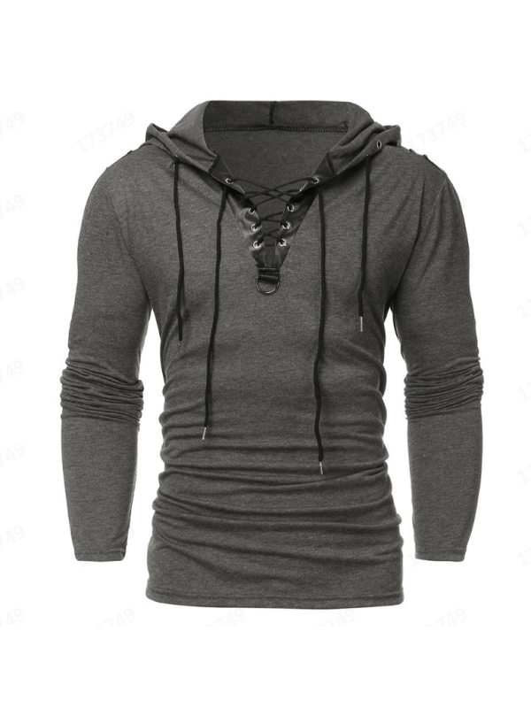 Men's Vintage Hoodie Drawstring Long Sleeve Sweatshirt