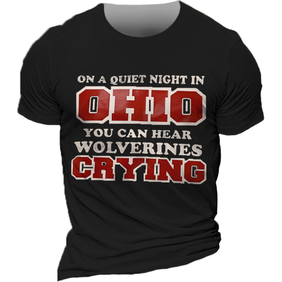 

Men's Vintage OHIO Round Neck Short Sleeve T-Shirt