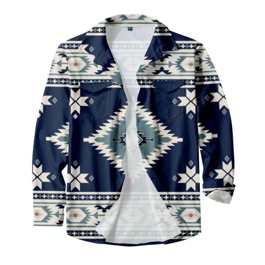 

Men's Vintage Ethnic Pattern Long Sleeve Shirt