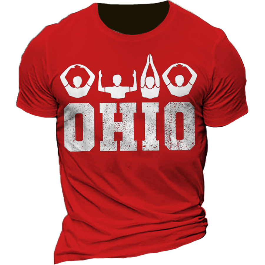 

Men's Retro Casual Printed Round Neck Short Sleeve T-Shirt