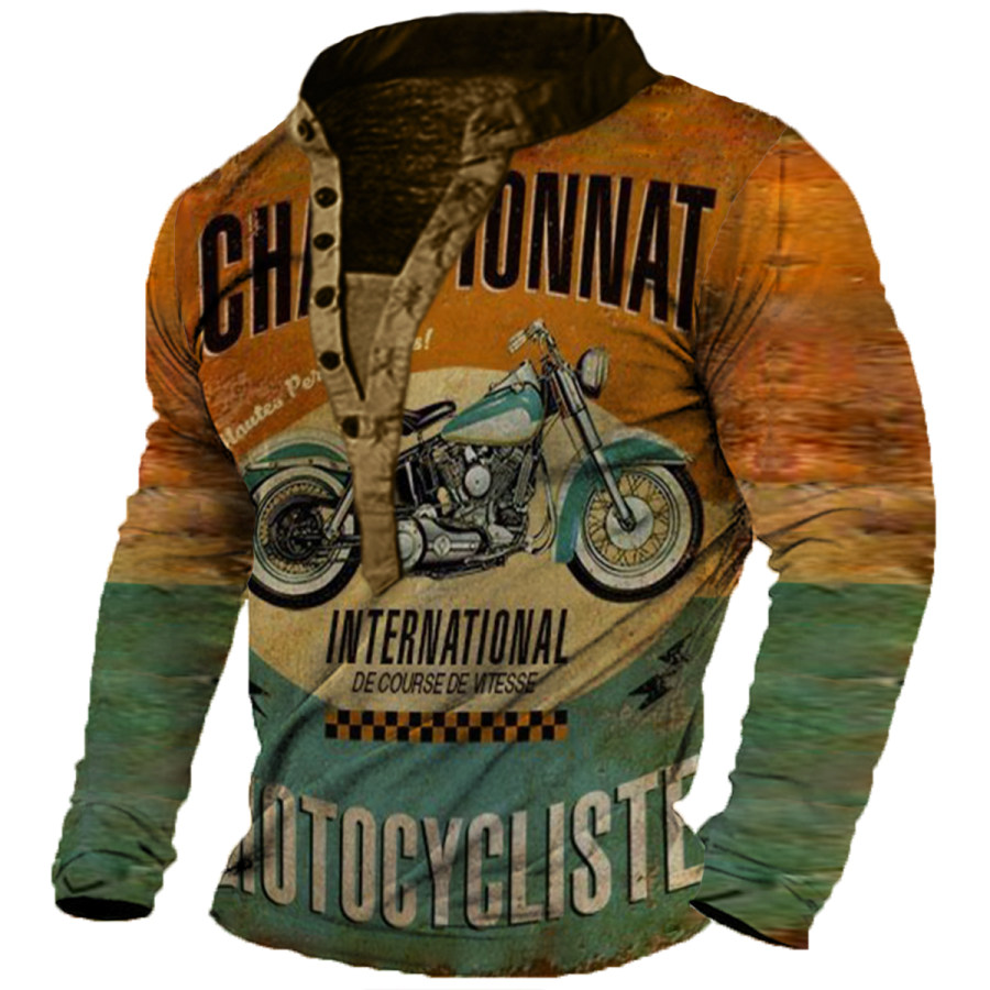 

Men's Vintage Motorcycle Long Sleeve T-Shirt