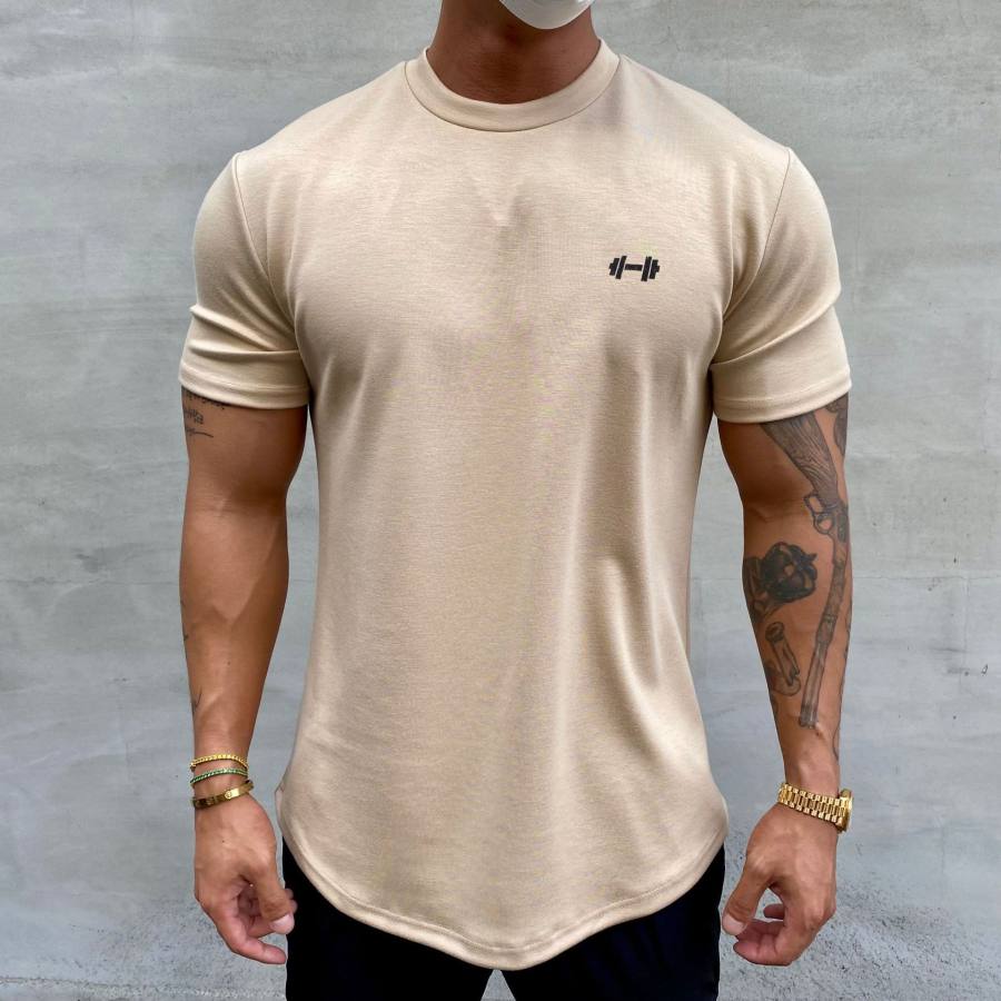 

Lässiges Sport-Rundhals-Kurzarm-T-Shirt Für Herren