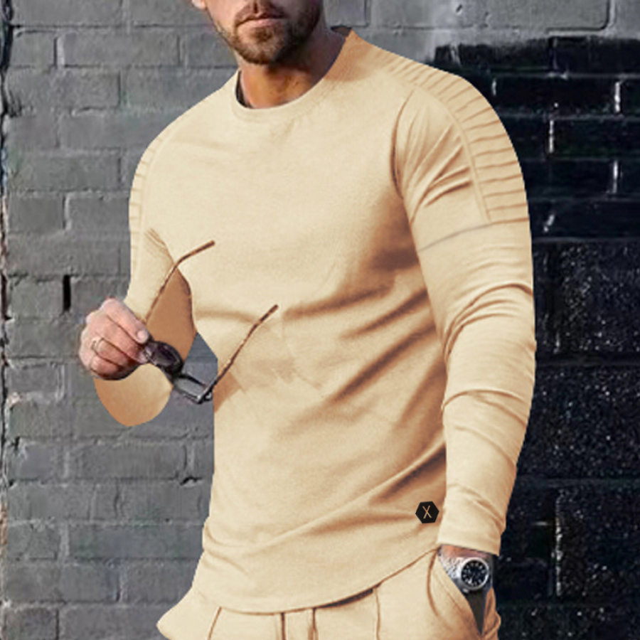

Men's Retro Casual Long Sleeve T-Shirt