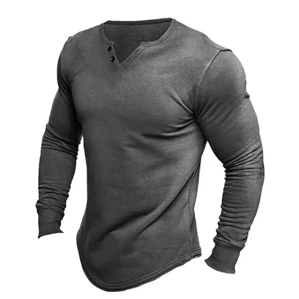 Men's Retro Casual Long Sleeve T-Shirt - Honeylop.chimpone.com 